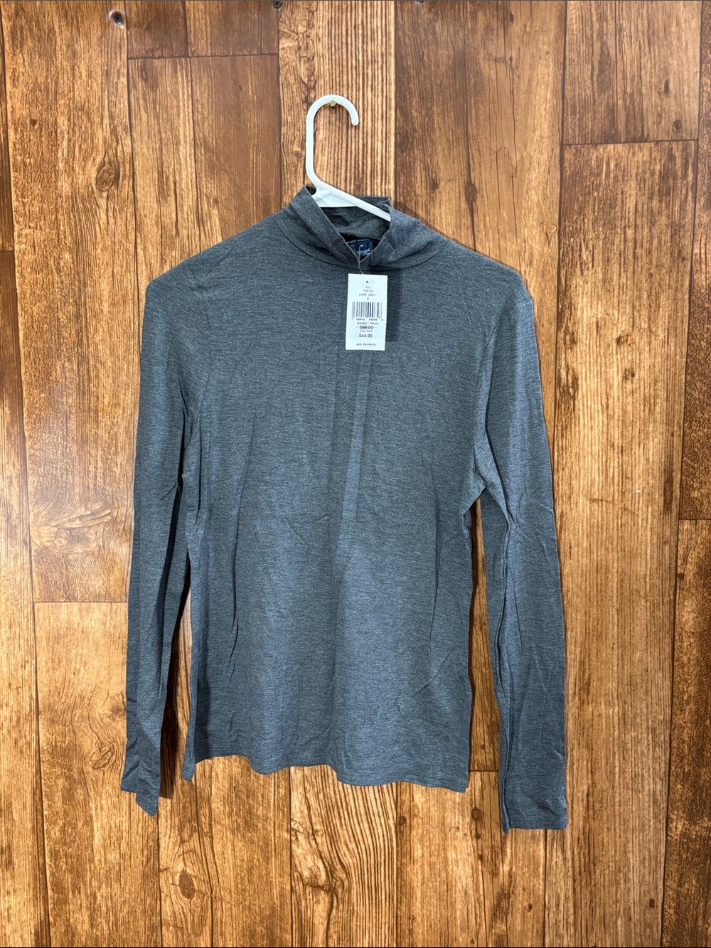 French Connection Men's Long Sleeve Mock Neck Tee in Charcoal Gray